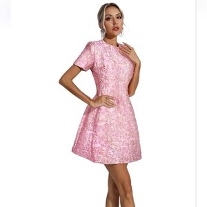 Catchall Astrid Frozen Berry Jacquard Floral Mini Dress Size Small NWT